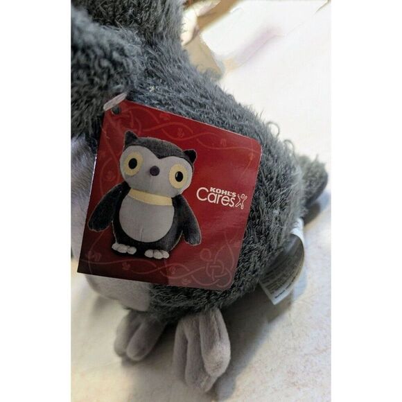 Kohls Cares for Kids Gray Owl Soft Plush Aesop's Fables Hooty Owl 10" Fuzzy Toy - Picture 3 of 3
